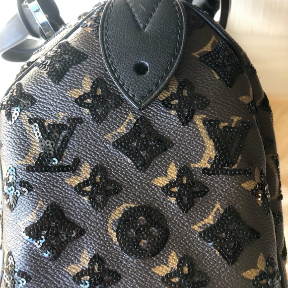 Louis Vuitton Black Sequin Monogram Speedy Eclipse - Picture 8 of 14
